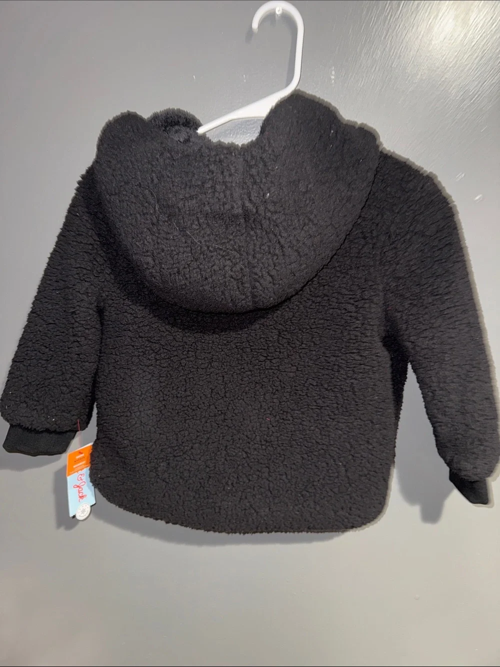 Cat & Jack Black Kids Teddy Puffer Jacket with Hood